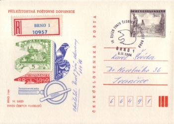 CDV 201 - CZ 1984 11 002 ● - mit Einlieferungsschein
